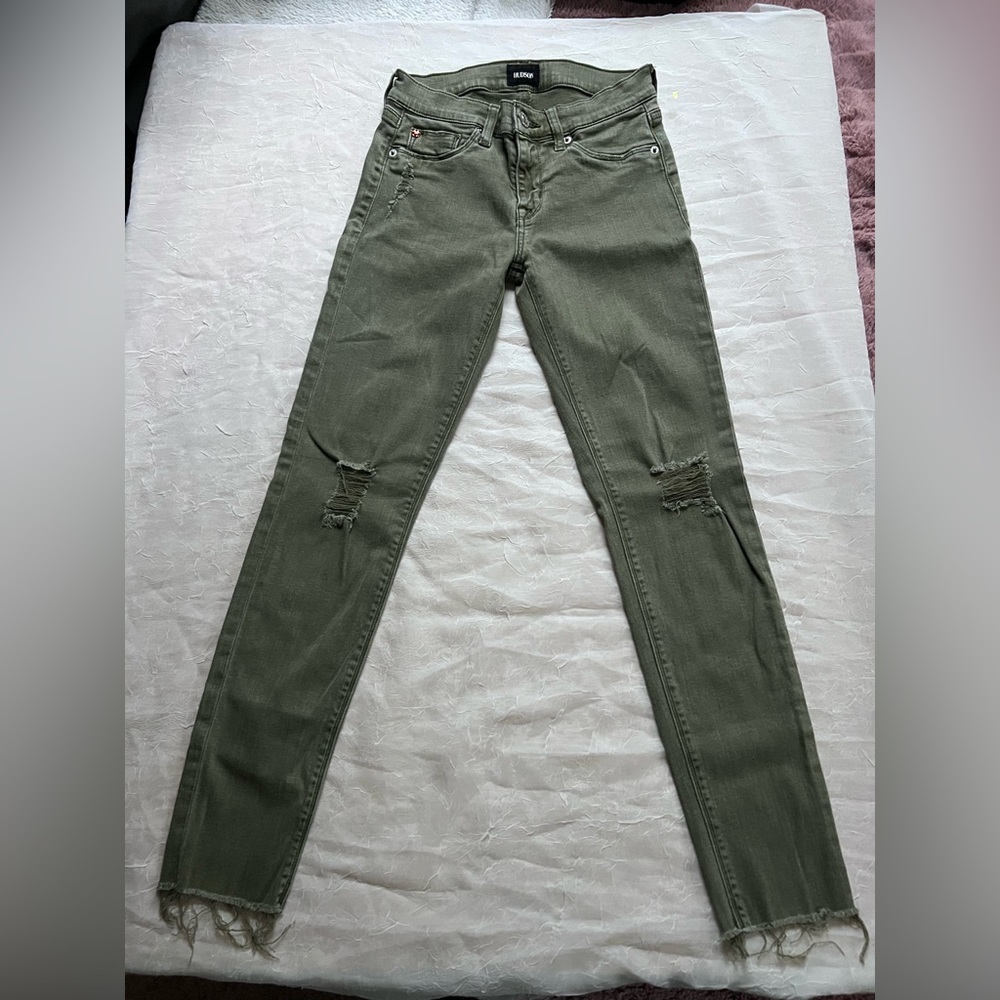 Olive Distressed Women Jeans​ - Picture 2 of 7